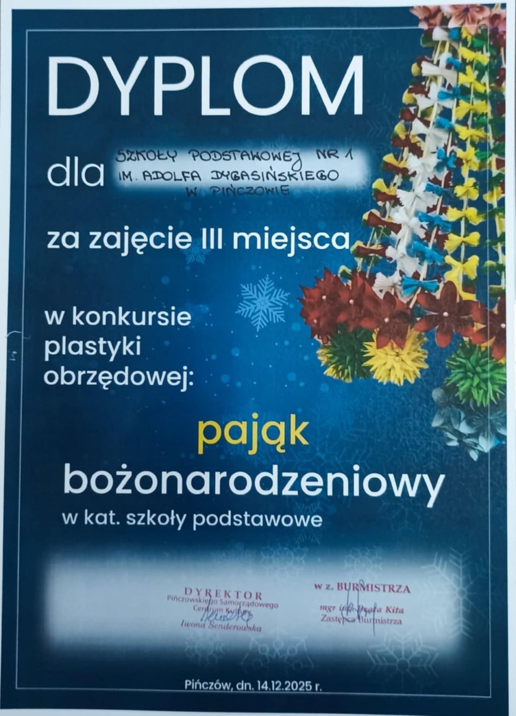 "Pająk Bożonarodzeniowy" - konkurs rozstrzygnięty :)