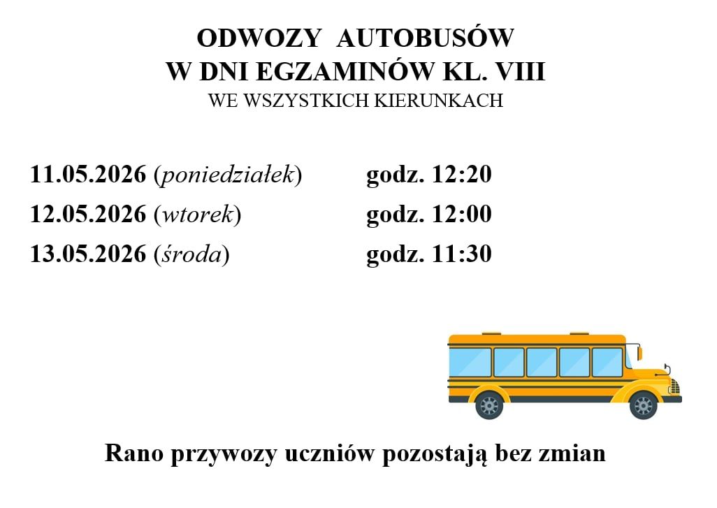 ODWOZY w czasie egzaminów kl. 8